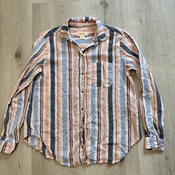 Maeve Anthropologie Chatham Striped Button Down Shirt size‎ XS - Picture 3 of 11